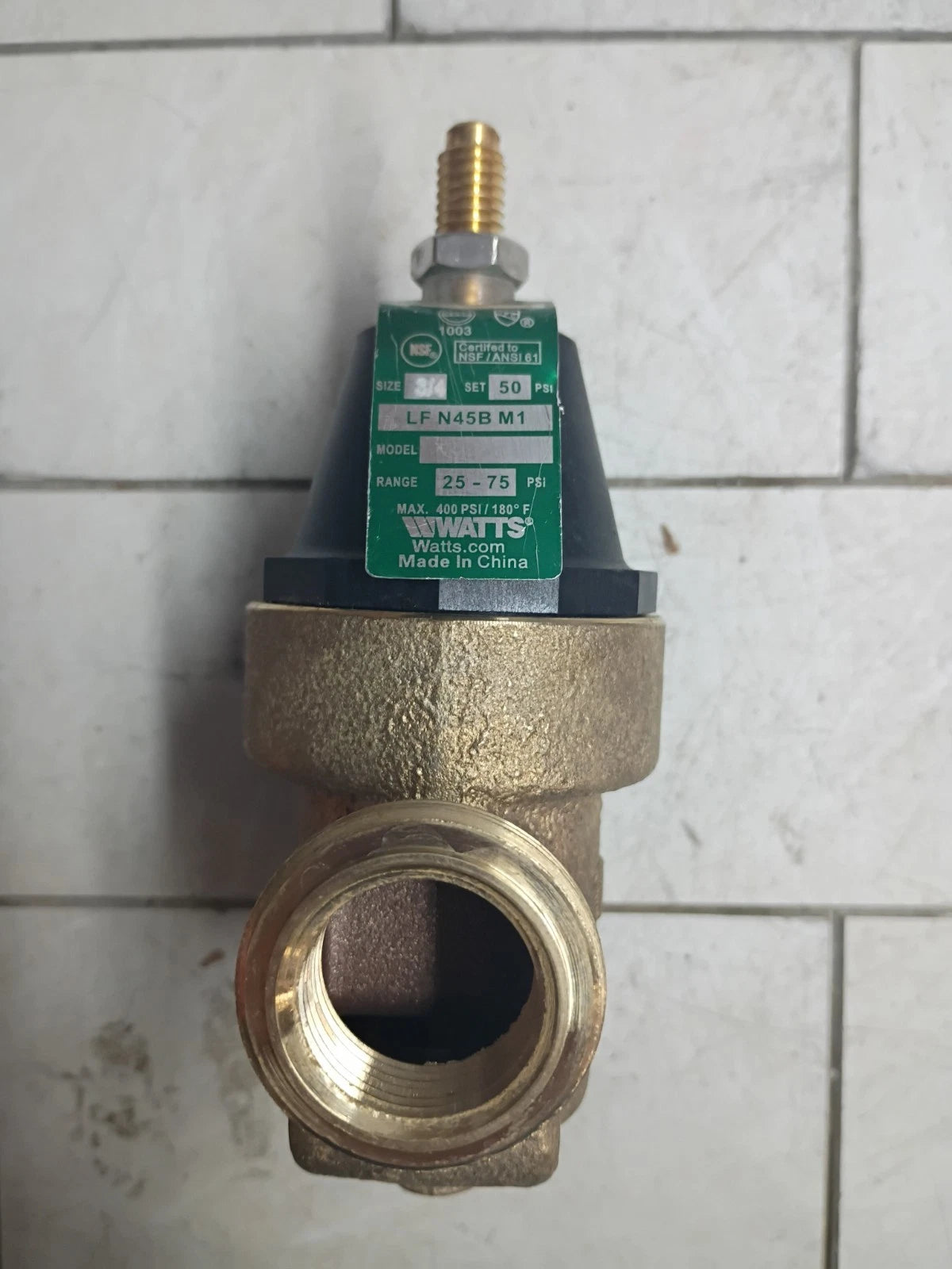 WATTS LFN45B-M1, 3/4” 50 PSI PRESSURE REDUCING VALVE, RANGE 25-75 PSI OB