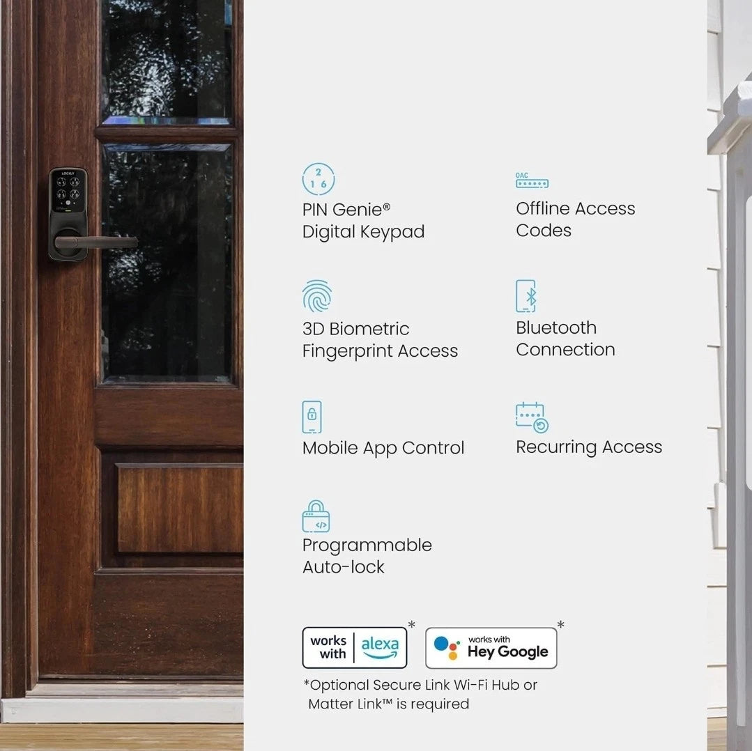 Secure Plus Bluetooth Smart Door Lock, Keyless Entry with PIN Genie® Digital ...
