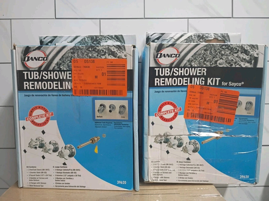 2pk Danco 39620 Tub & Shower Trim Kit Sayco Faucets 3-Handle Chrome Open Box