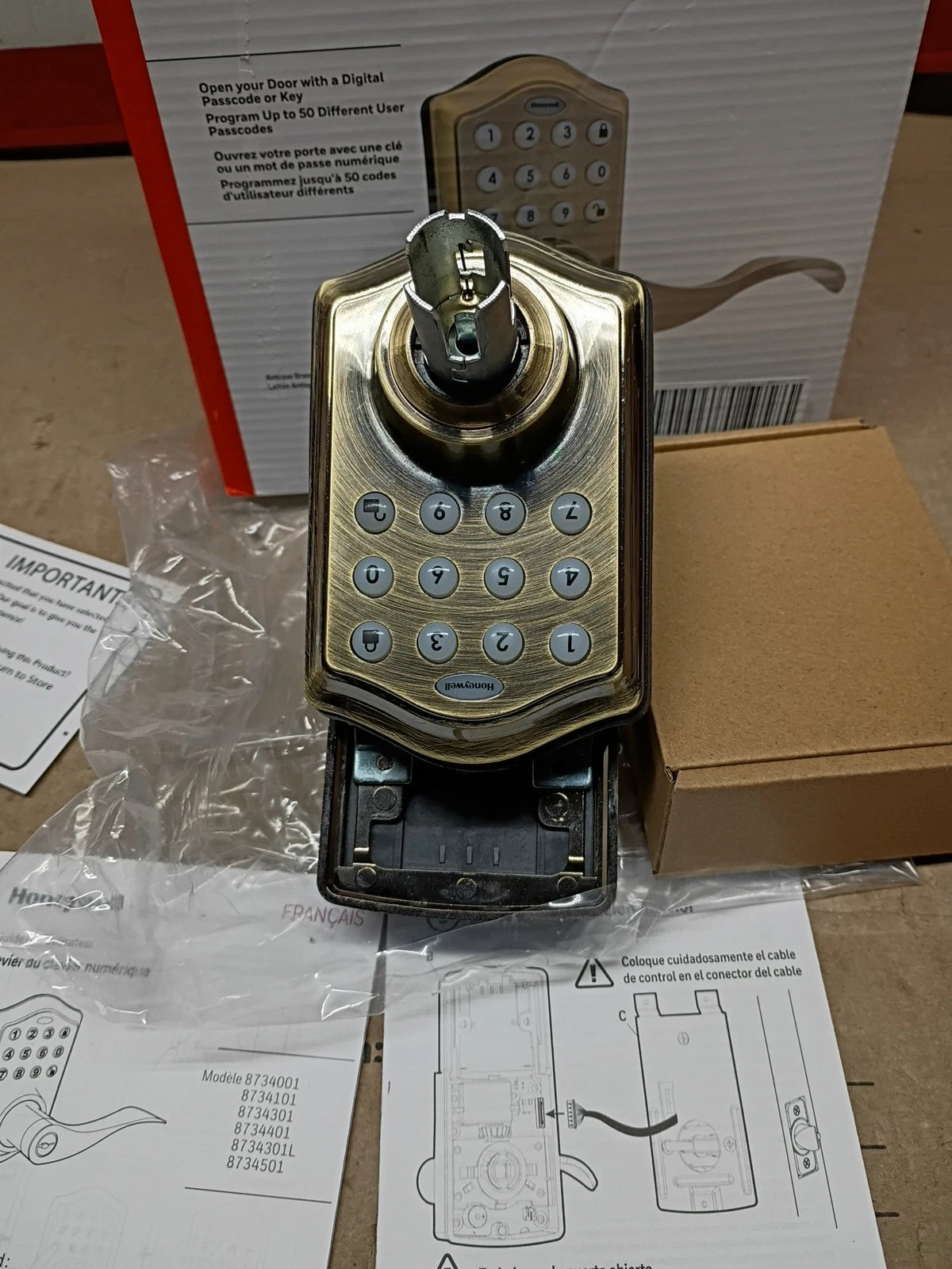 Honeywell Safes & Door Locks - Keyless 6.5 x 8.8 x 9 inches, Antique Brass