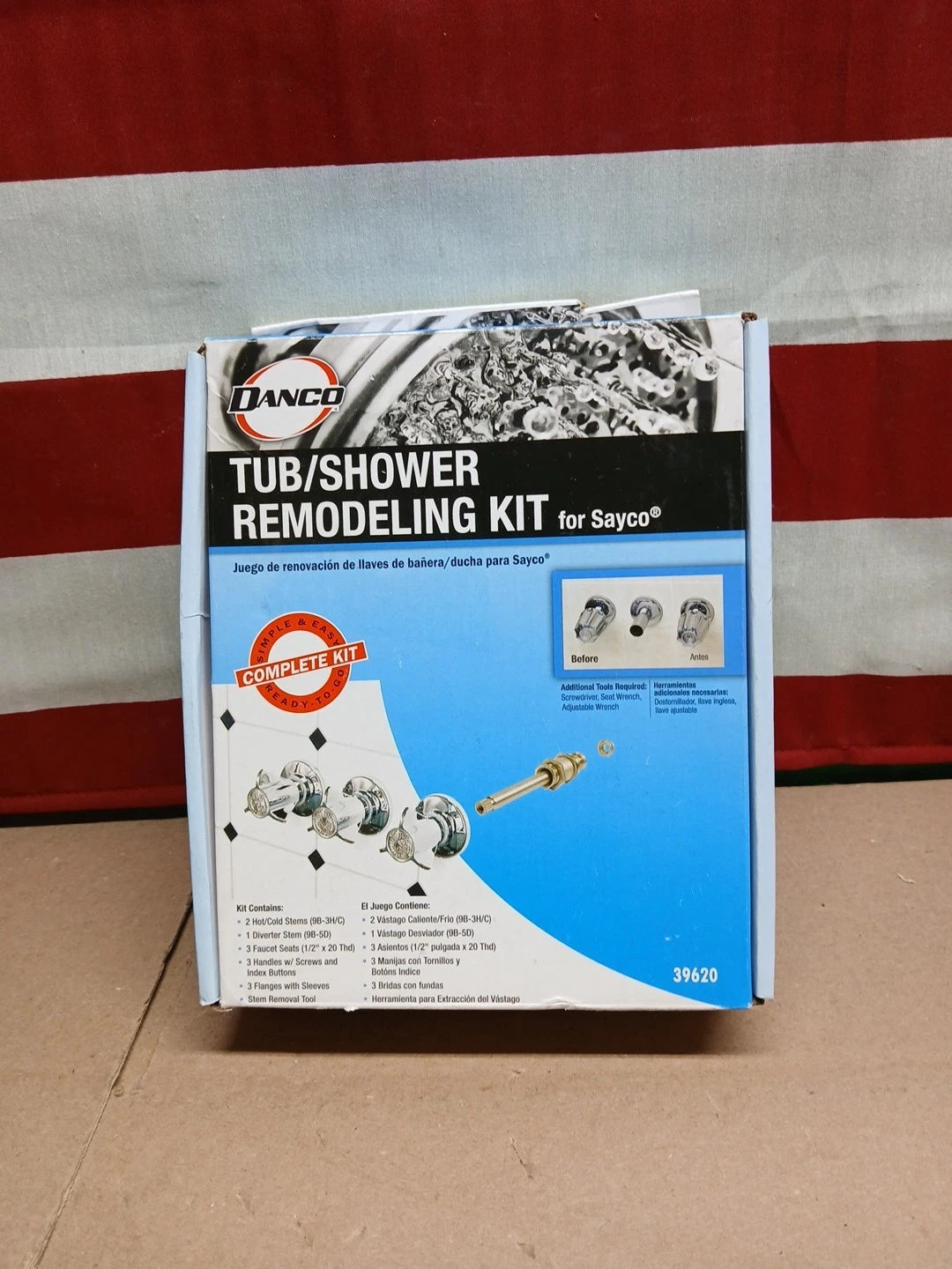 Danco 39620 Tub/Shower 3-Handle Remodeling Trim Kit in Chrome for Sayco..