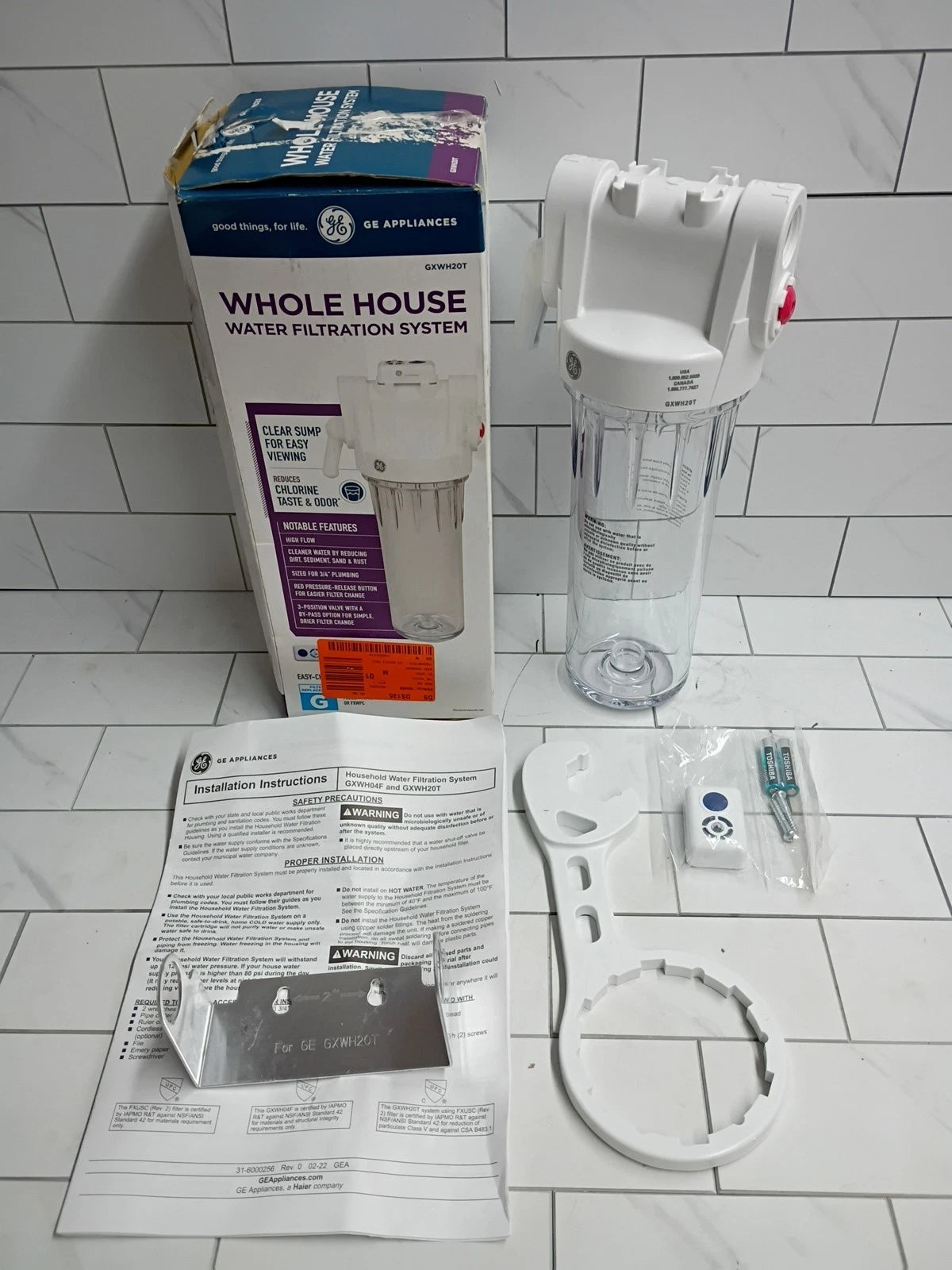 GE Whole House GXWH20T Water Filtration System Reduce Sediment White New OB