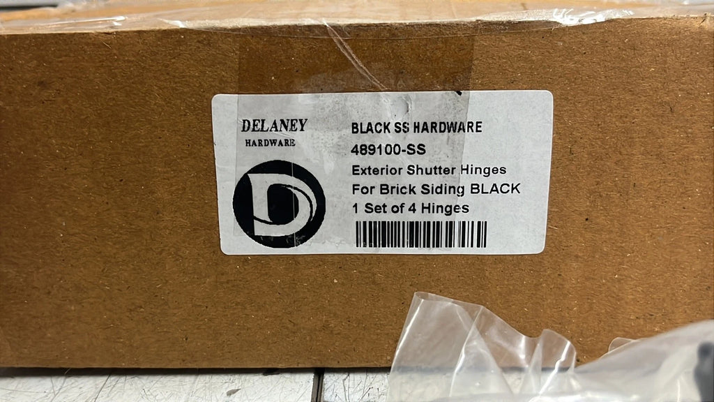 Delaney 489100SS 2 1/8 in. Black Stainless Steel Exterior Shutter Blind Hinges