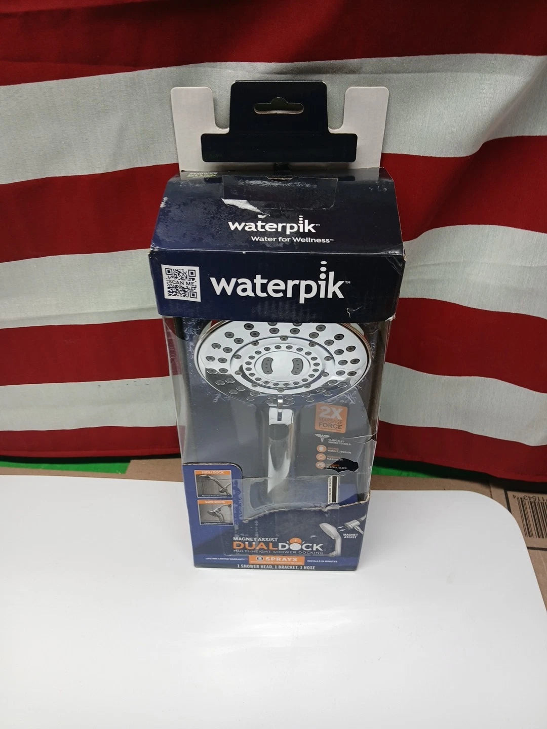 Waterpik 8-Spray Wall Mount Magnet Multi Height Handheld Shower Head 1.8 GPM