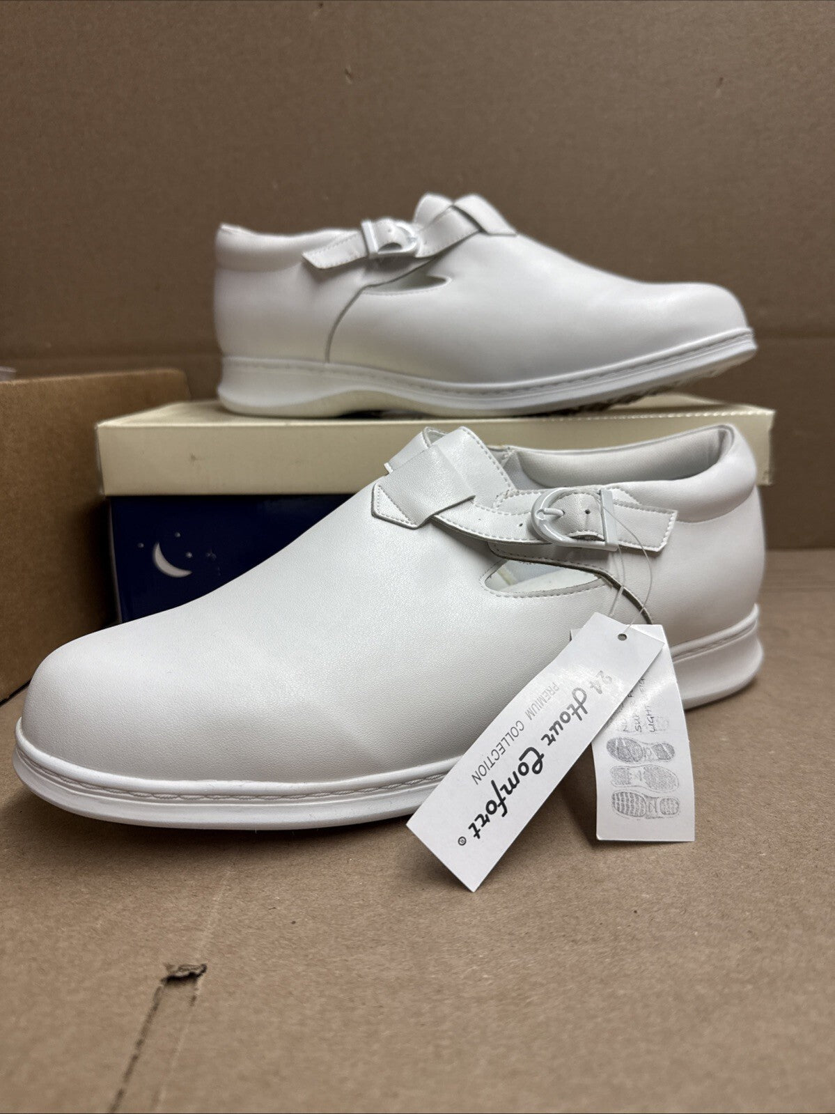 24 HOUR COMFORT Willa Women's Wide Width Leather Shoes size 12 nurse