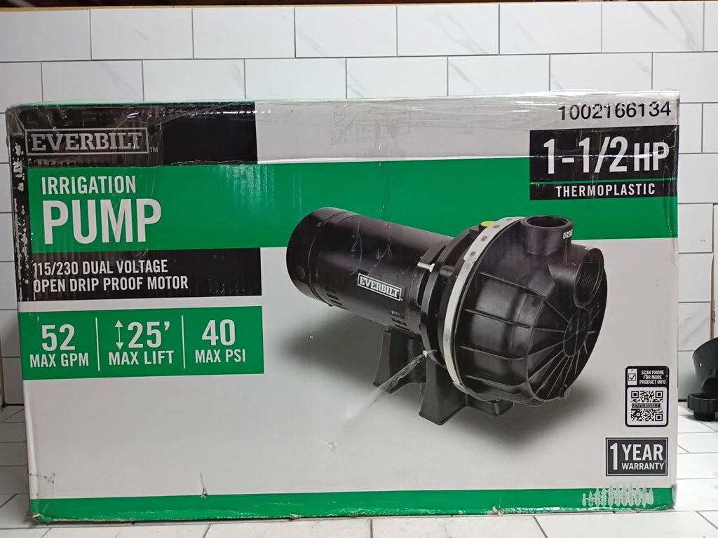 Everbilt HDLS15P, Lawn Irrigation Pump Plastic 1-1/2HP NEW OPEN BOX