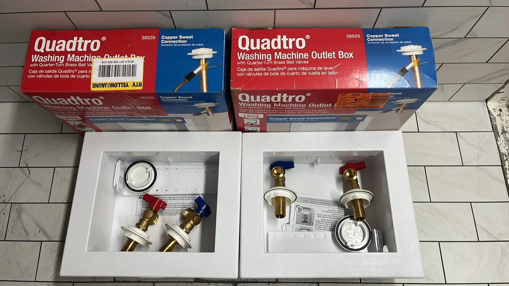 QTY of 2 Oatey 38529 Washing Machine Outlet Box 1/2 sweat Connection Brass