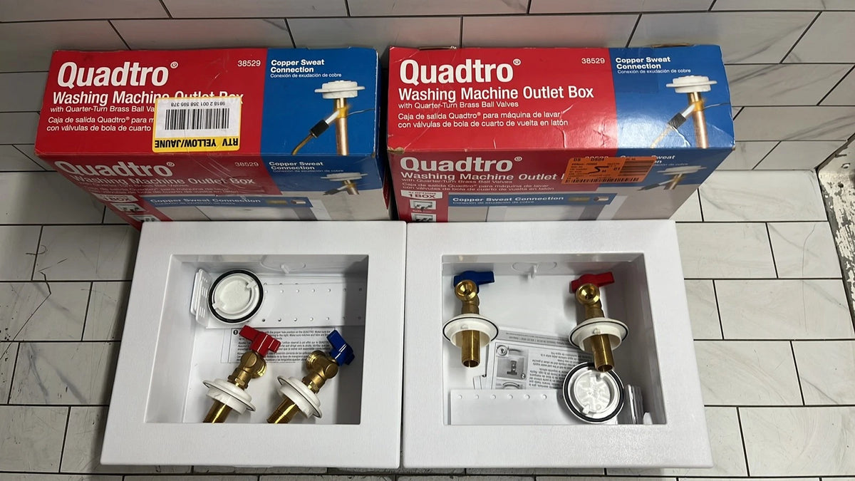 QTY of 2 Oatey 38529 Washing Machine Outlet Box 1/2 sweat Connection Brass
