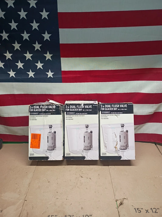 3PK Everbilt Dual Flush Valve Set Plastic Gray 3" Toilets 1005 129 161 New OB