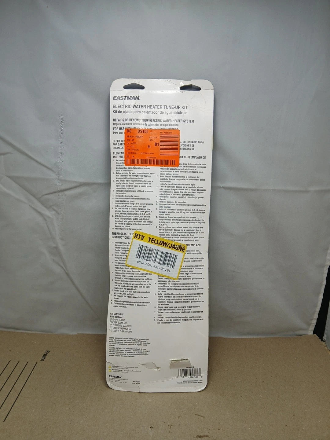 EASTMAN 60178 Electric Water Heater Tune-Up Kit