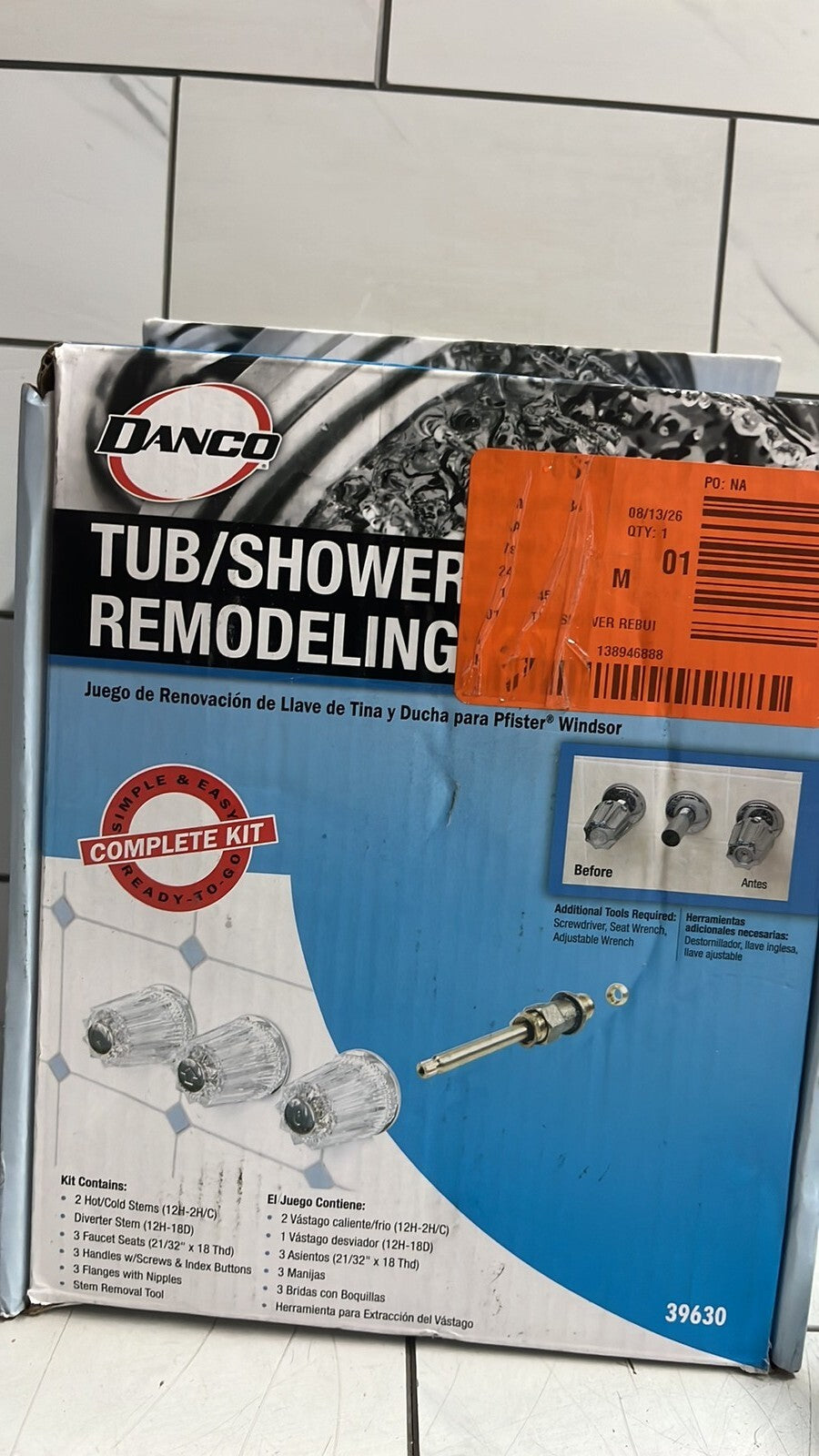 Danco 39630 Tub/Shower Remodeling Kit for Pfister Windsor OPEN BOX