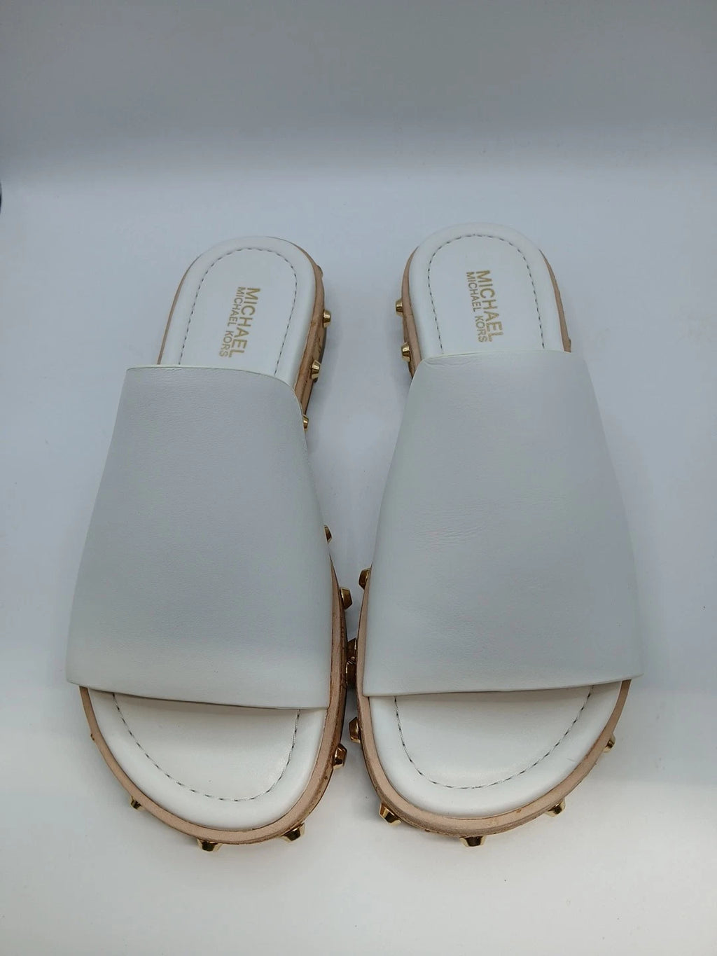 Michael Kors Ellen Slide Leather White Size 5M