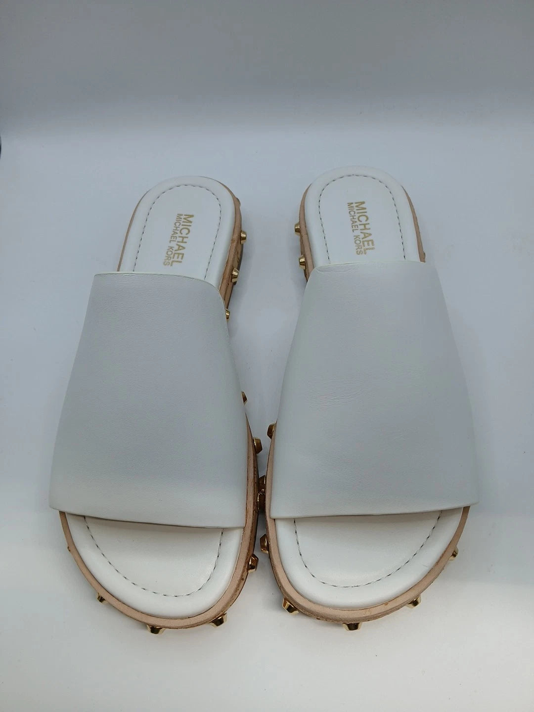 Michael Kors Ellen Slide Leather White Size 5M