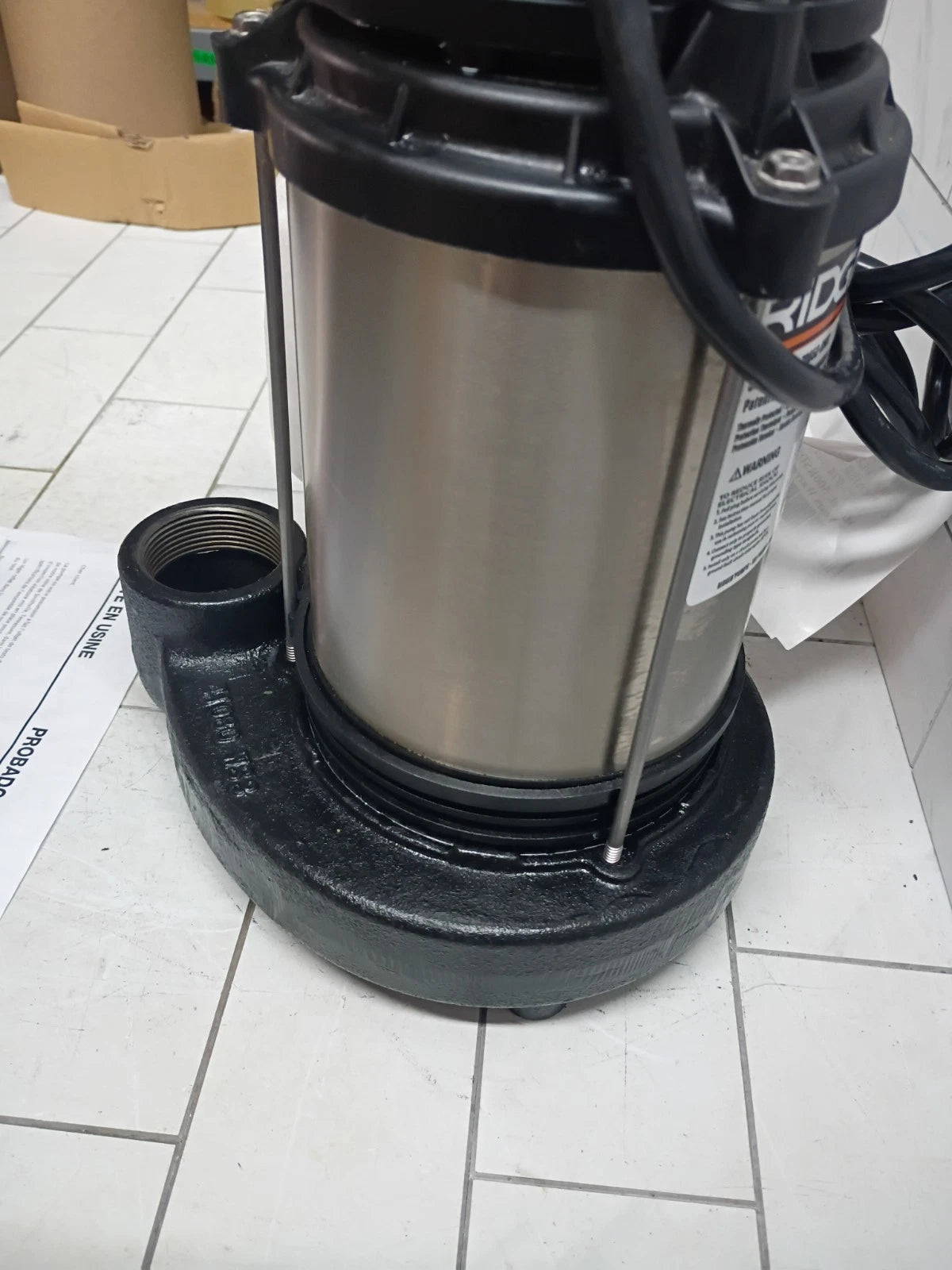 Ridgid500RSDS 1/2 HP Stainless Steel Dual Suction Sump Pump, Open Box.