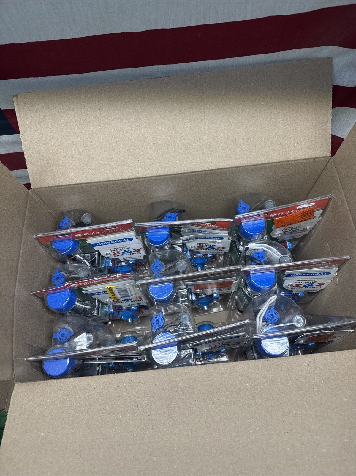 9pck Fluidmaster Fill Valve + 2” & 3” Super Flapper Kit K-400H-043 OPEN BOX