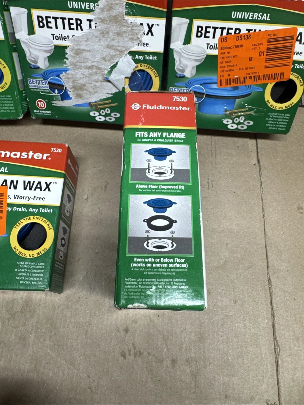 5pk Fluidmaster, Universal Better Than Wax Toilet Seal 7530