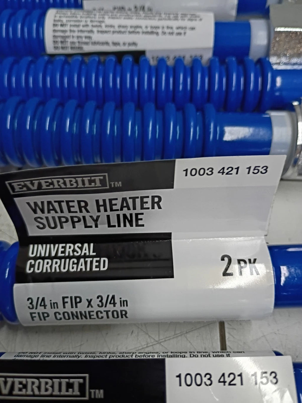 14 Everbilt Corrugated Stainless Steel Water Heater Connector 24" x 3/4" x 3/4"