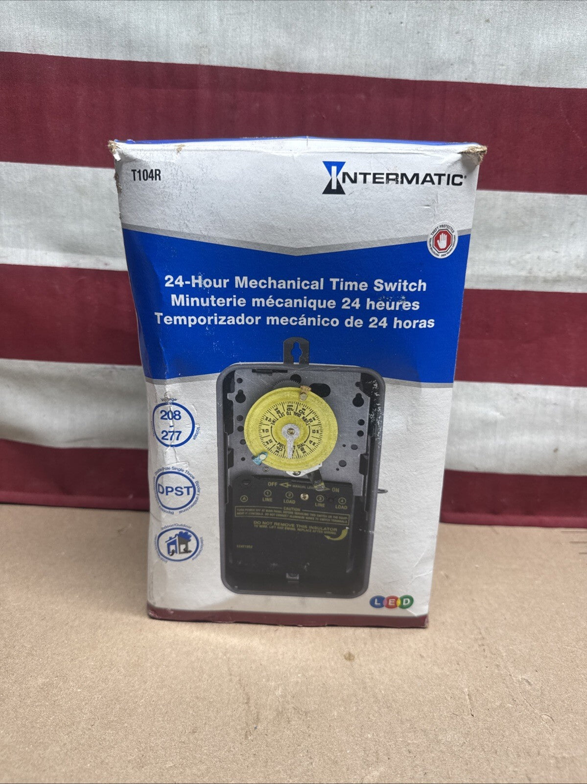 Intermatic T104R 24-Hour Mechanical Time Switch DPST 208/277V