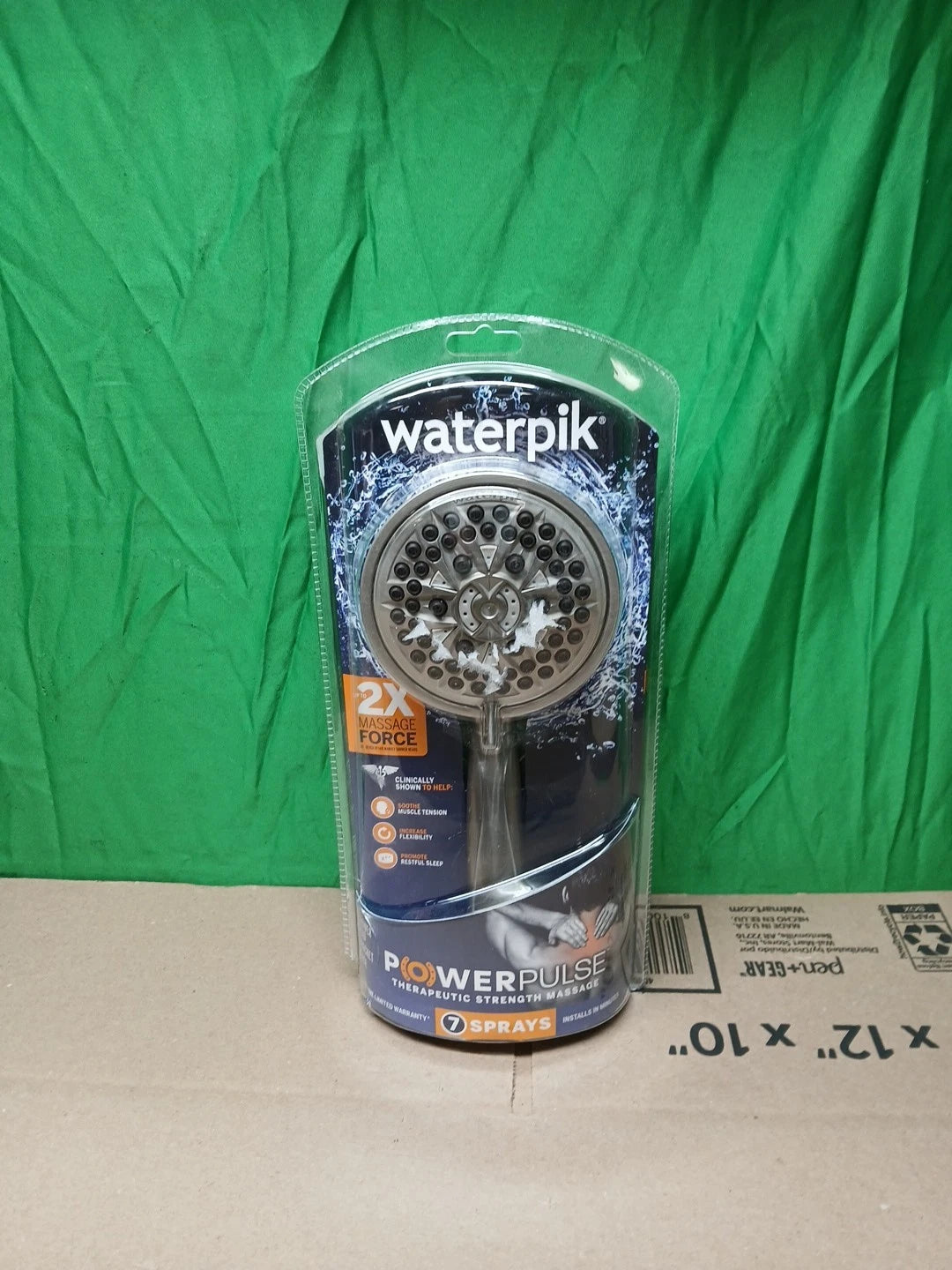 Waterpik PowerPulse Massage Hand Held Shower Head Brushed Nickel 7 Settings
