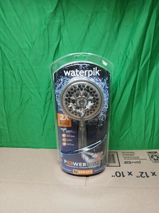 Waterpik PowerPulse Massage Hand Held Shower Head Brushed Nickel 7 Settings
