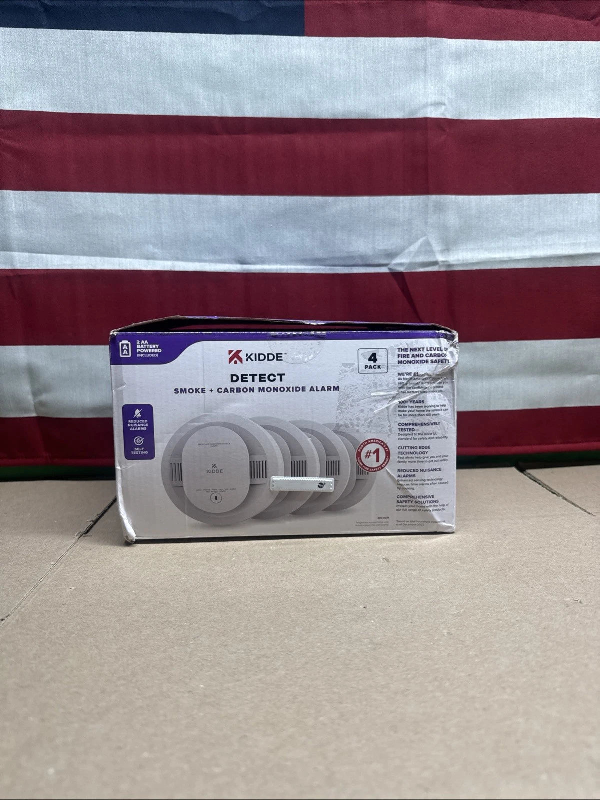 Kidde Smoke & Carbon Monoxide Detectors AA Battery Powered Model 30CUDR (4 Pack)