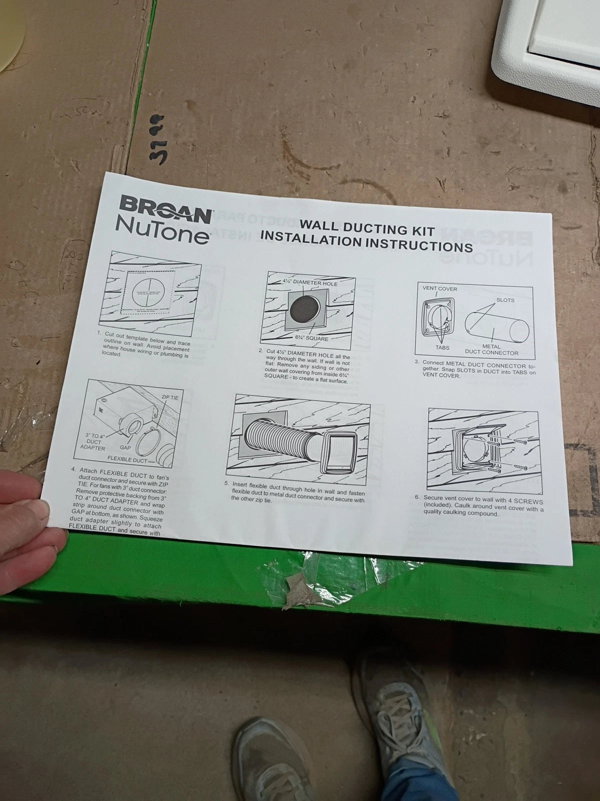 Broan-NuTone WVK2A Flexible Wall Ducting Kit for Ventilation Fans Exhaust Fans.|