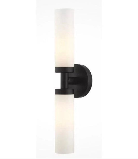 Livex Lighting 10104-04 Aero - 2 Light Bath Vanity in Black - Contemporary Style