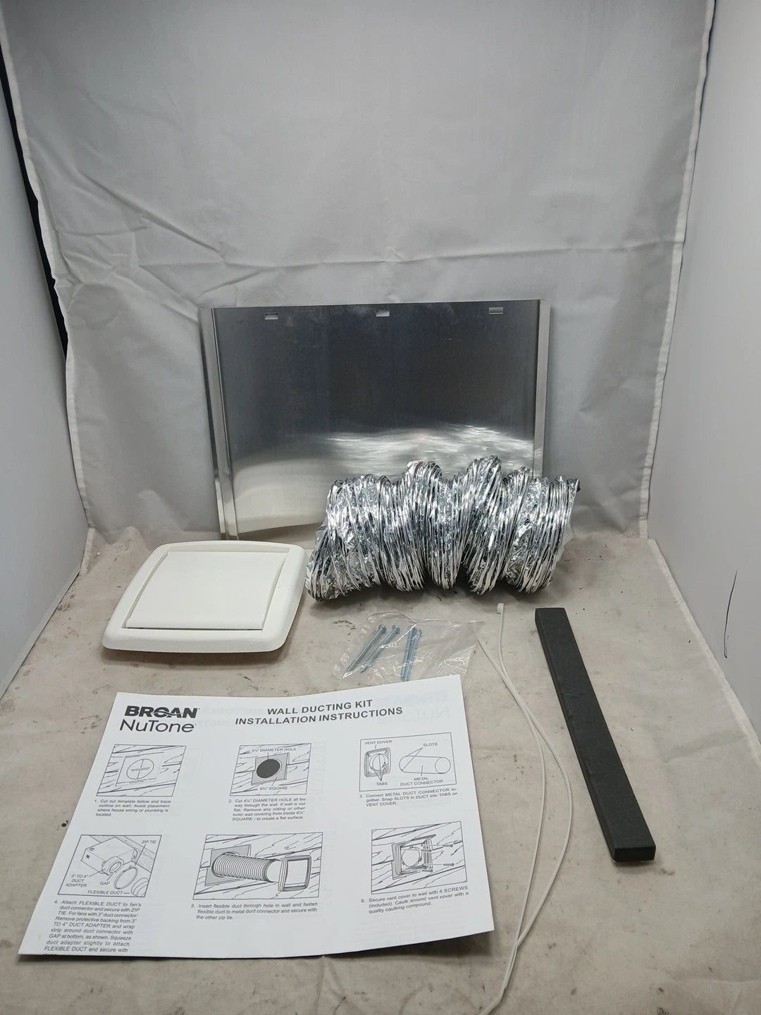Broan-NuTone WVK2A Flexible Wall Ducting Kit for Ventilation Fans Exhaust Fans..