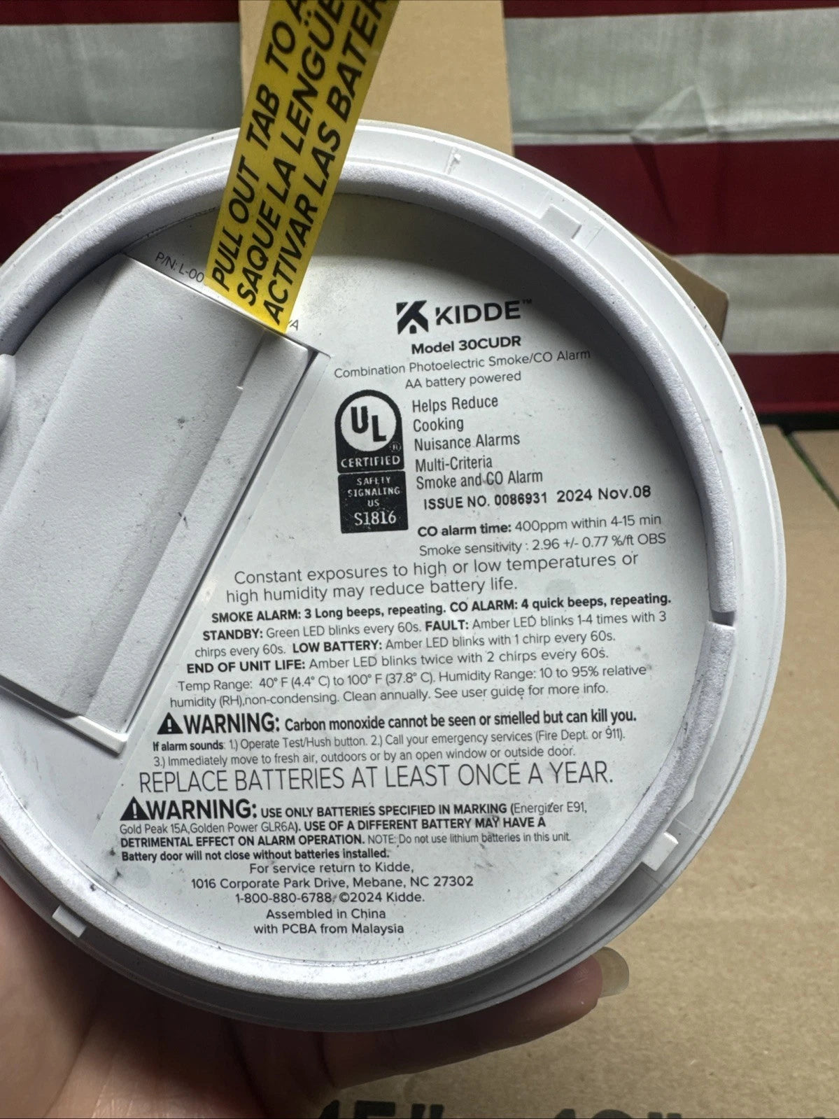 Kidde Smoke & Carbon Monoxide Detectors AA Battery Powered Model 30CUDR (4 Pack)