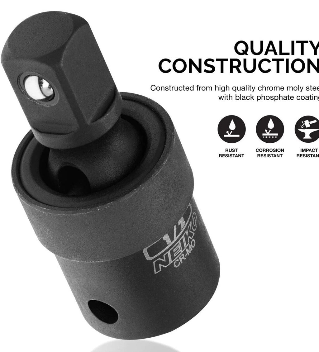 NEIKO 02486A Impact Universal Joint-Socket Swivel Set,Socket Extension Set Cr-Mo