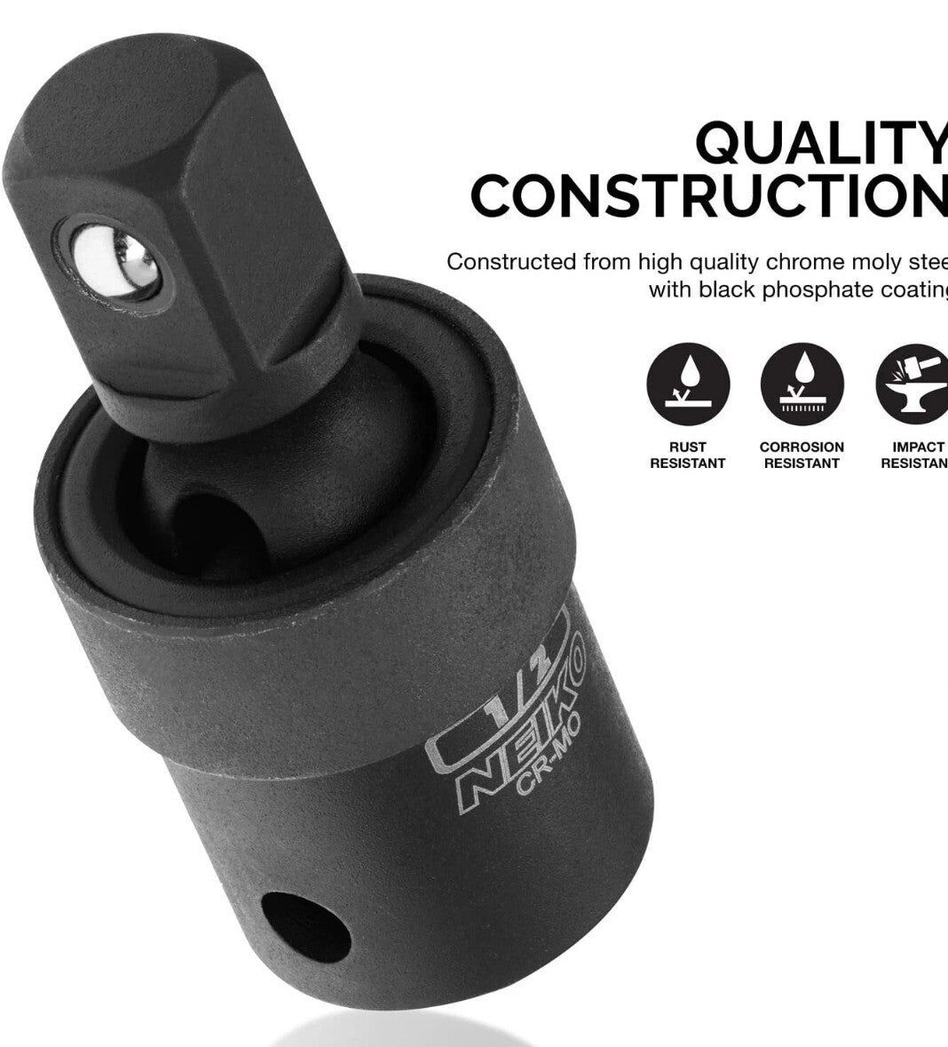 NEIKO 02486A Impact Universal Joint-Socket Swivel Set,Socket Extension Set Cr-Mo