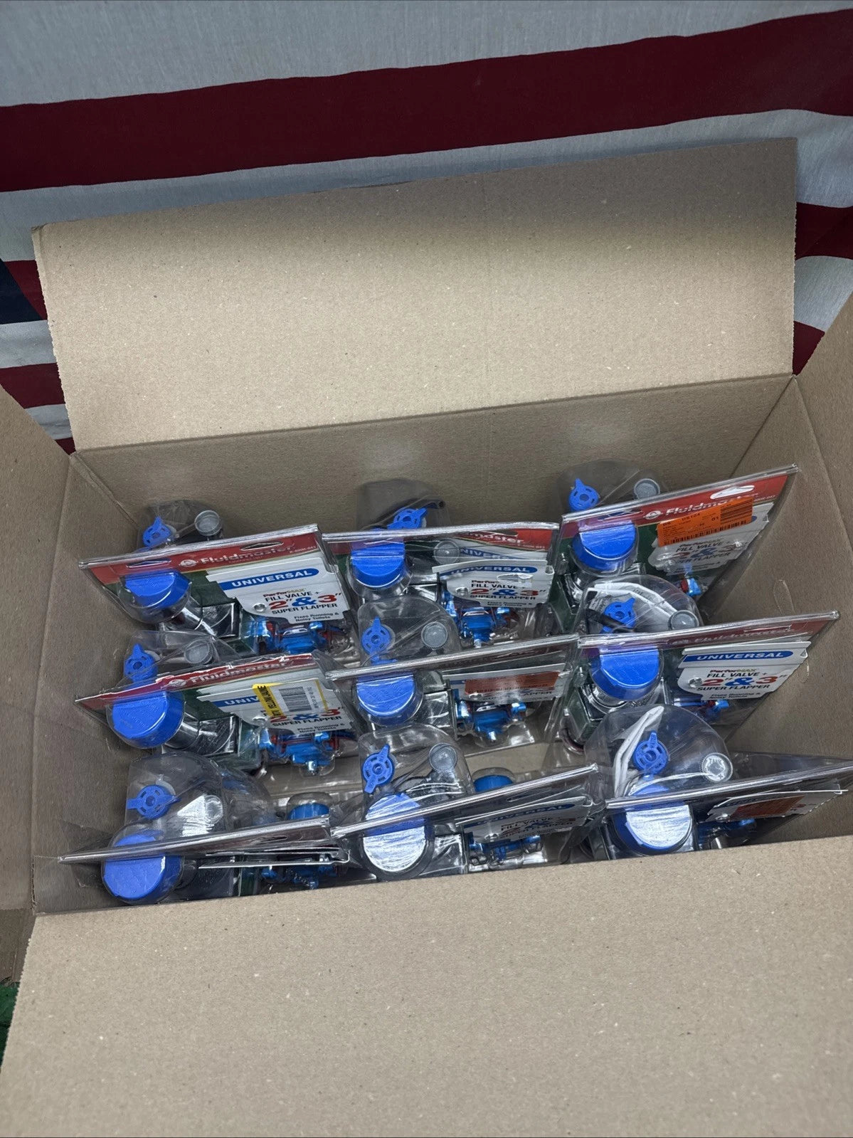 9pck Fluidmaster Fill Valve + 2” & 3” Super Flapper Kit K-400H-043 OPEN BOX