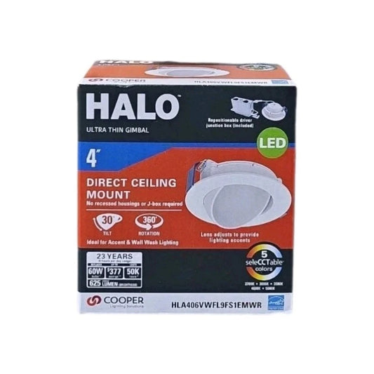 2pk AHalo HLA406VWFL9FS1EMWR 4” Ultra- Gimbal Outdoor LED Downlight Ob