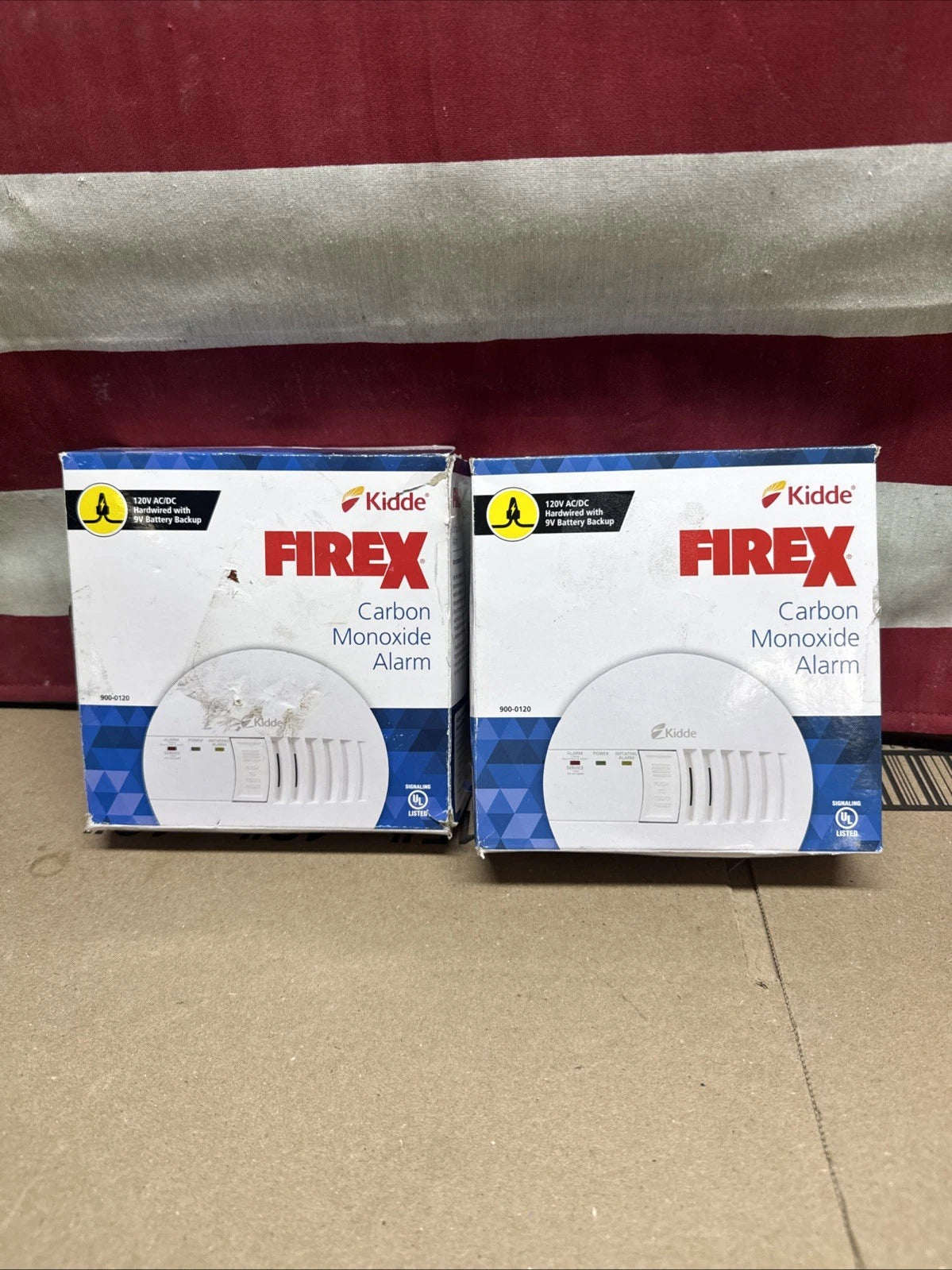 2 Pack Kidde Firex Hardwired Carbon Monoxide Detector w/LED, 9V Backup Battery