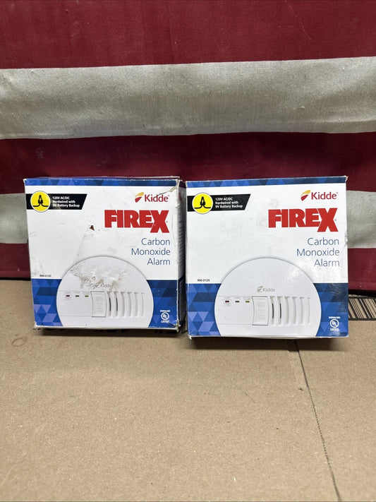 2 Pack Kidde Firex Hardwired Carbon Monoxide Detector w/LED, 9V Backup Battery
