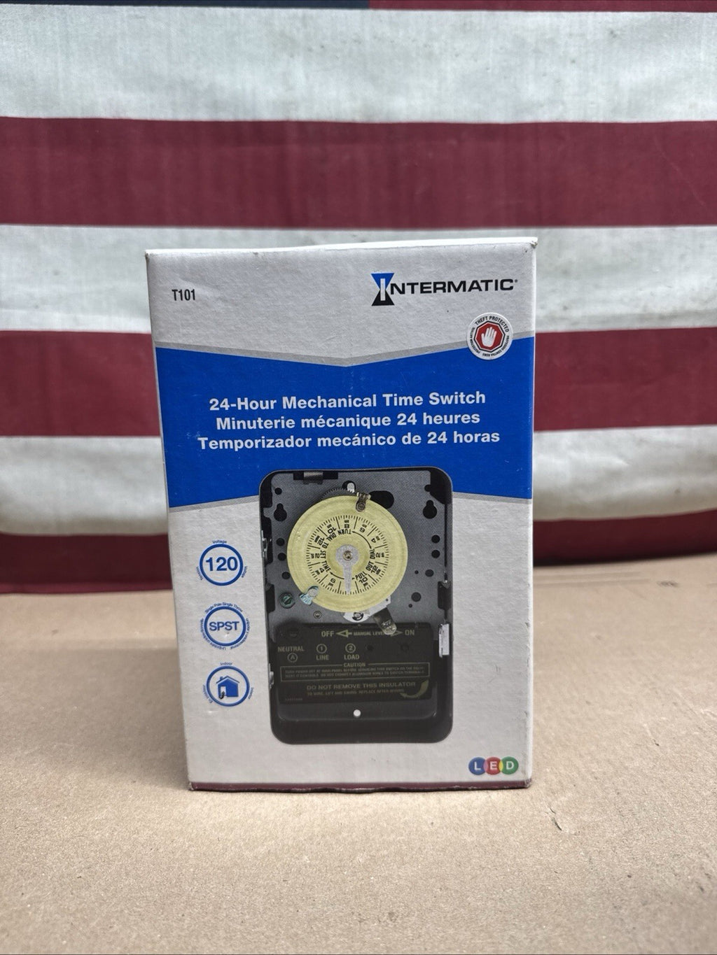 Intermatic T101 24-Hour Mechanical Time Switch, 120 VAC, 60Hz, SPST