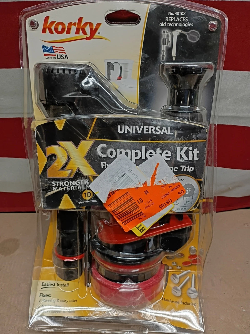 3Pk Korky, 4010X 2XLong Life Universal Complete 2" Toilet Repair Kit Stronger,OB
