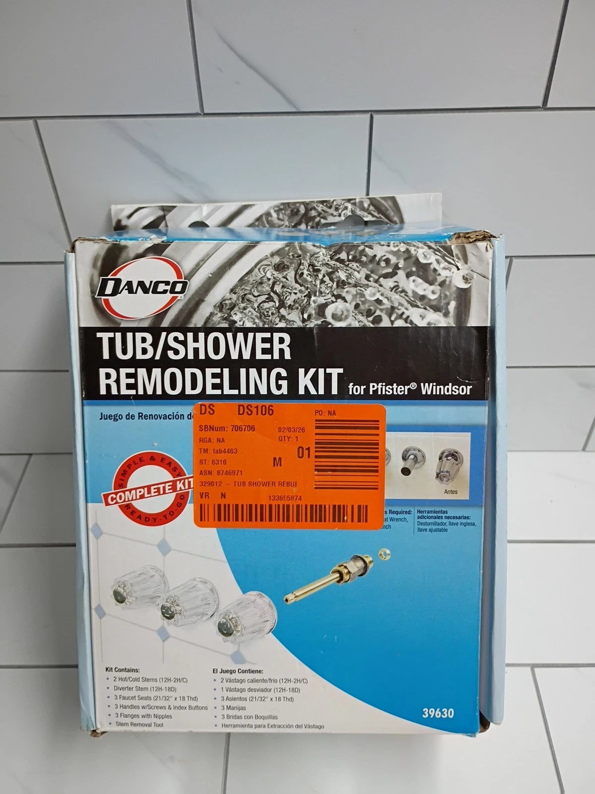 1pk Danco 39630 Tub Shower Rebuild Kit For Pfister. NEW - OPEN BOX Complete Set
