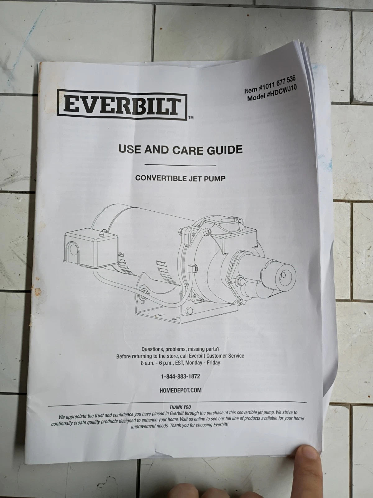 Everbilt 1 HP Professional Convertible Jet Pump. Read Description*PARTS ONLY*