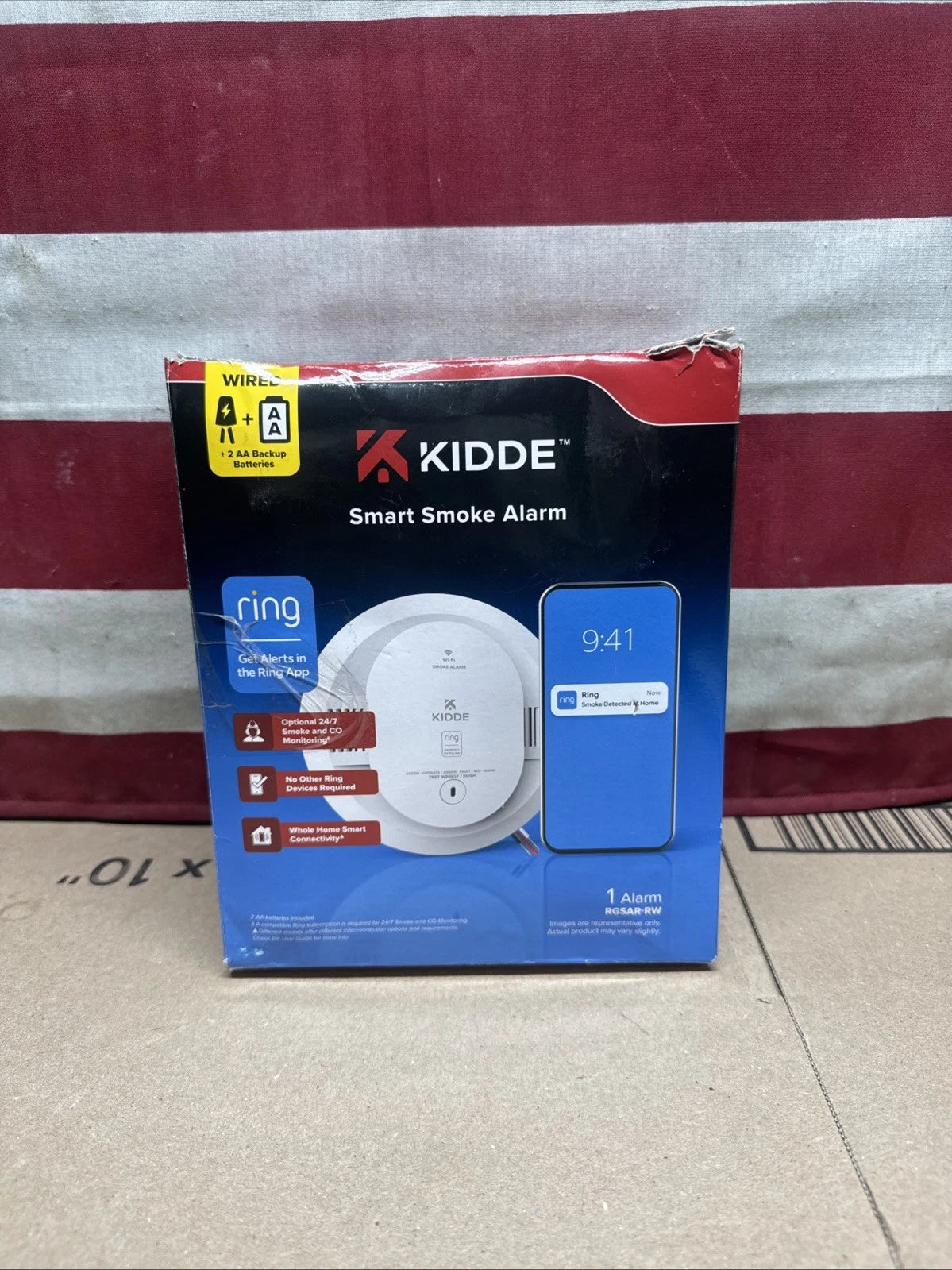 Kidde Wired Smart Smoke Alarm with Ring Alerts Model RGSAR-RW