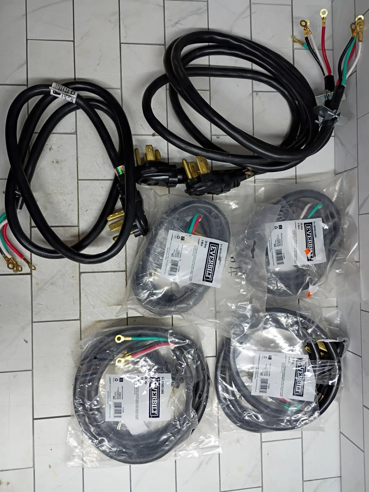 7pk Everbilt 10 Gauge 4-Wire Electric Dryer Plug 125/250V Black 6' 61255HD OB