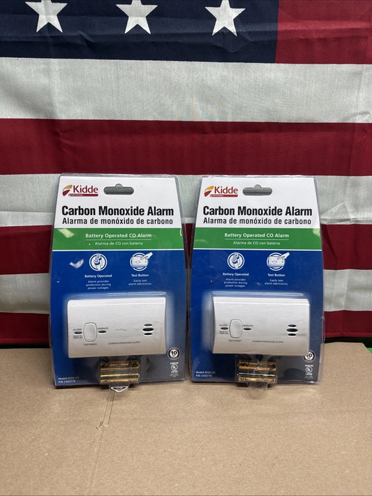 2x Kidde Carbon Monoxide Alarm Battery Operated CO Detector Monitor 9C05-LP2 New