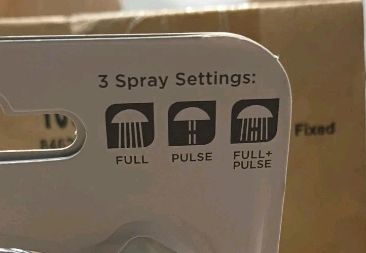 4 Pack NEW Glacier Bay Fixed Shower Head in Chrome Silver Single 3-Spray 3.5