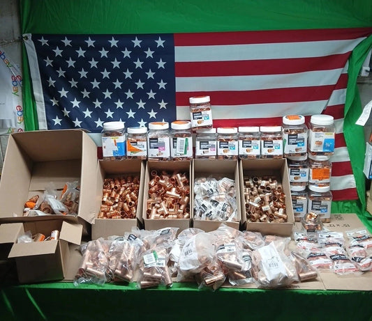 (1000) 3/4" and 1/2" COPPER SWEAT FITTINGS Tees, Adapters,elbows, Coupling, Etc