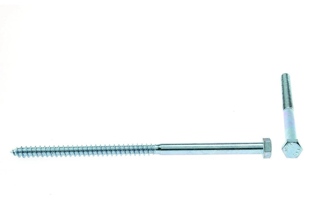 Prime-Line 9056636 Hex Lag Screws 3/8 In. X 8 In. A307 Grade A Zinc Plated St...