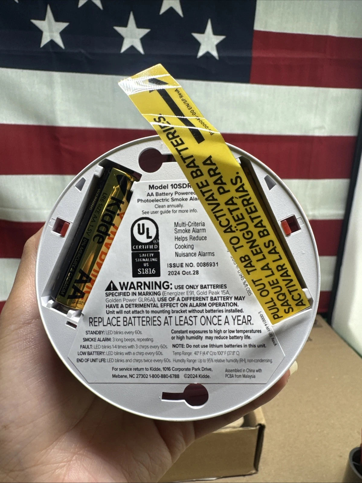 Kidde Smoke. Detector, 4-Inch Compact, AA Battery Powered, 10SDR