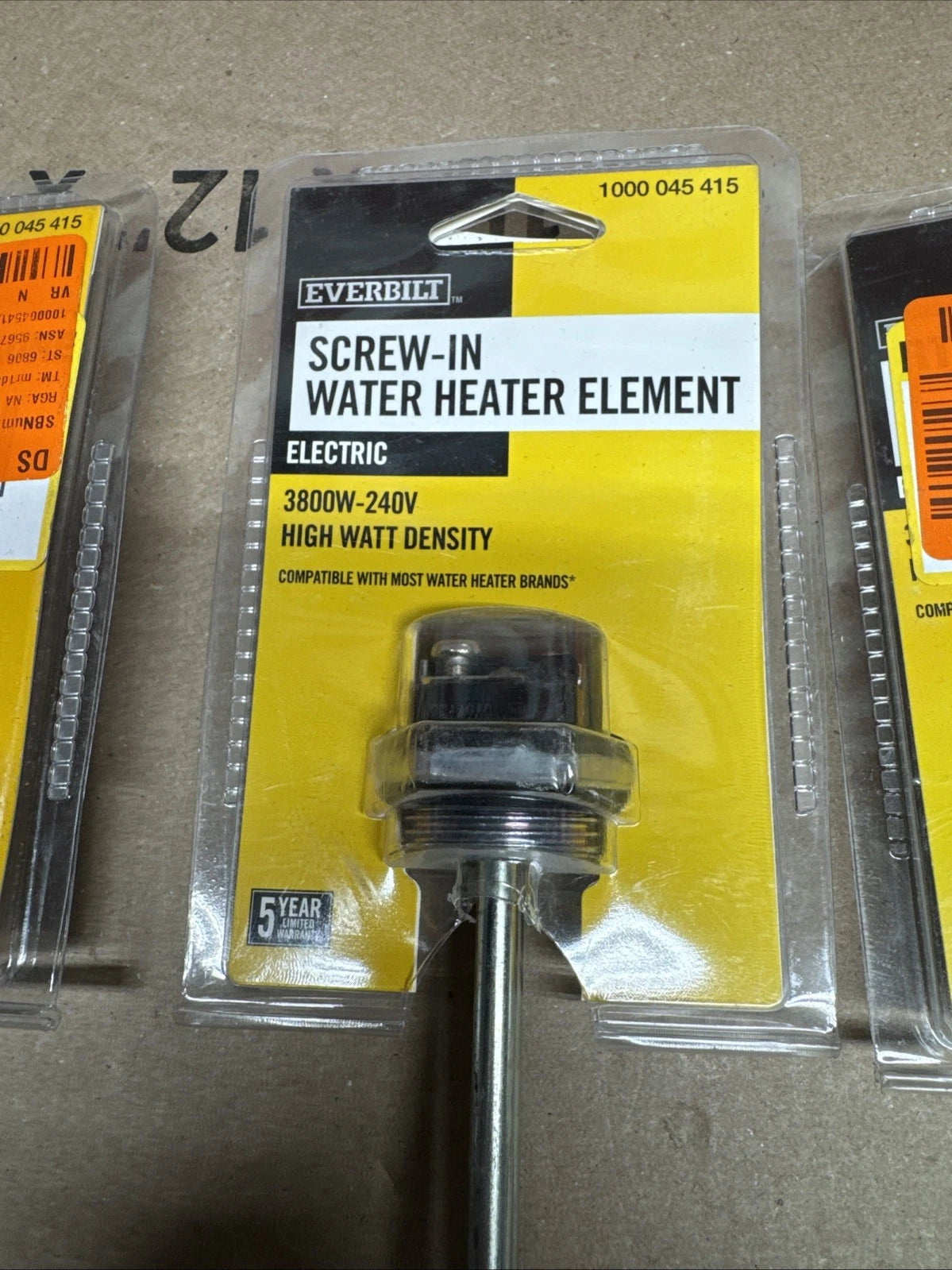 3 Pk Everbilt HWD Water Heater Element 3800W 240V EBSE-3800-240