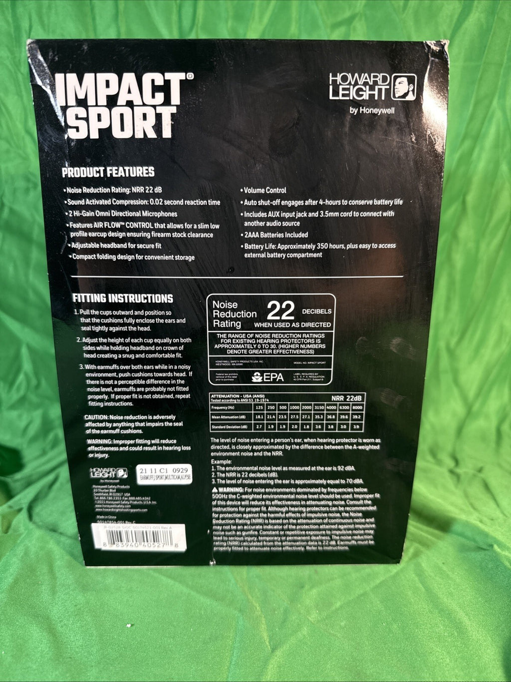 Honeywell Sport Sound Amplification Electronic Shooting Hearing Protection