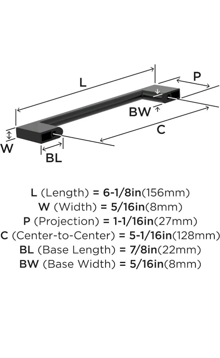 20-PK Matte Black Cityscape Cabinet Pull 5-1/16 inch 128mm Furniture Hardware