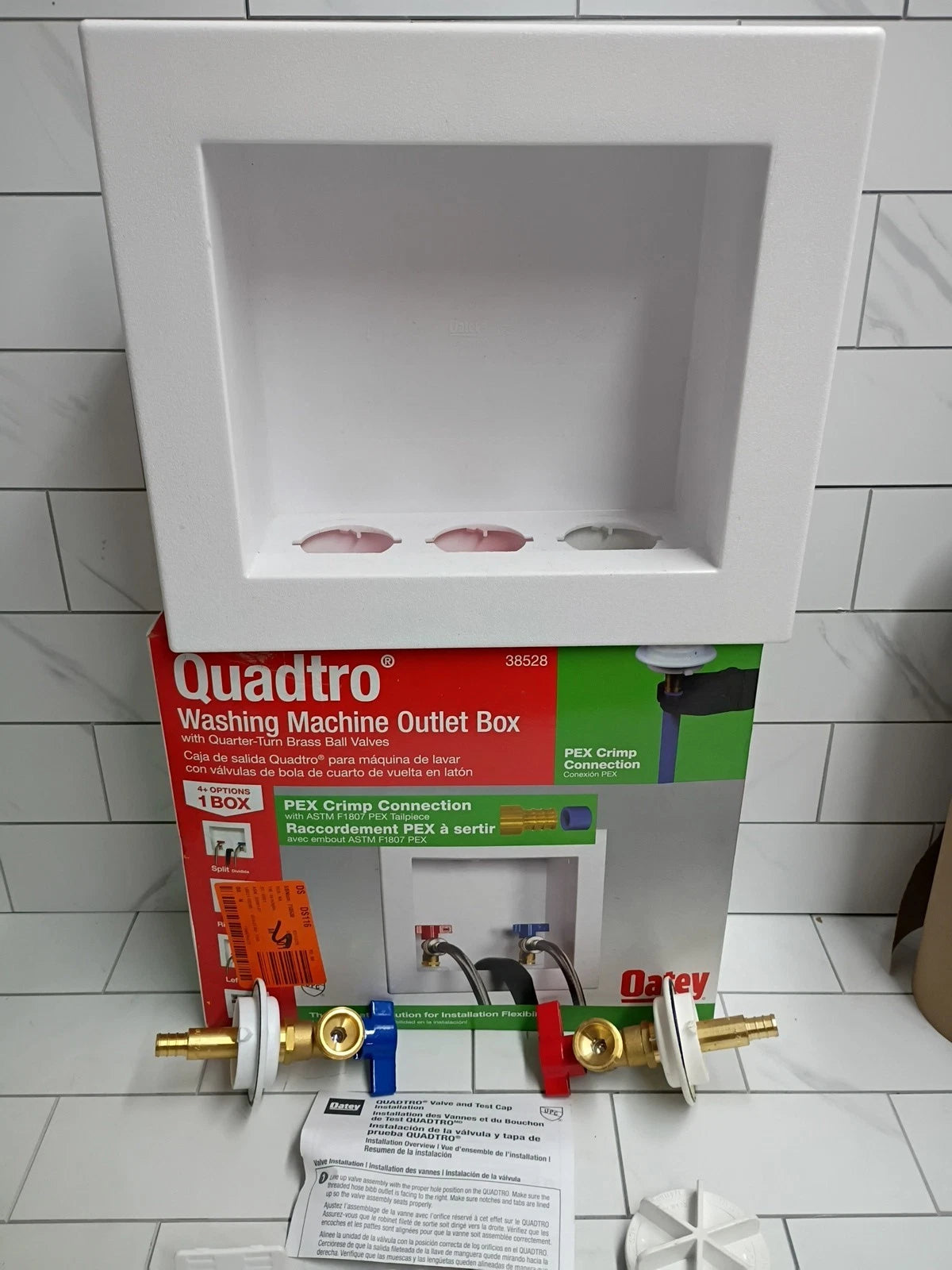 2 Pack Oatey Quadtro 38528 Washing Machine Outlet Box 1/4" Turn x 2" Hub OB